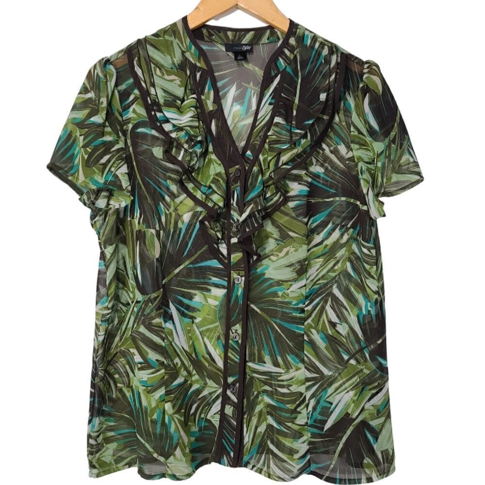 East 5th Green and Brown Button Down Shirt